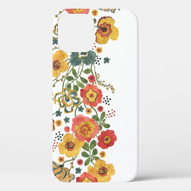 Funda De Case-Mate Para iPhone Floral Estilizada: Diseño Seamless de Acuarela. (Reverso )
