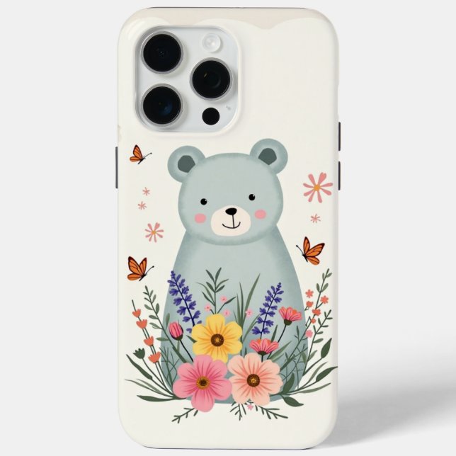 Funda De Case-Mate Para iPhone Floral Fable Bear Phone Case (Reverso )