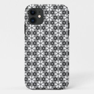Funda Para iPhone 11 Floral gris, negro y blanco