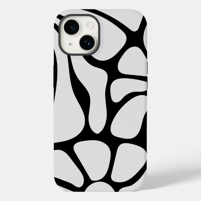 Funda De Case-Mate Para iPhone Floral Groovy Black and White (Reverso )