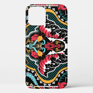 Funda Para iPhone 12 Floral india: Papel de escritorio vintage sin foco