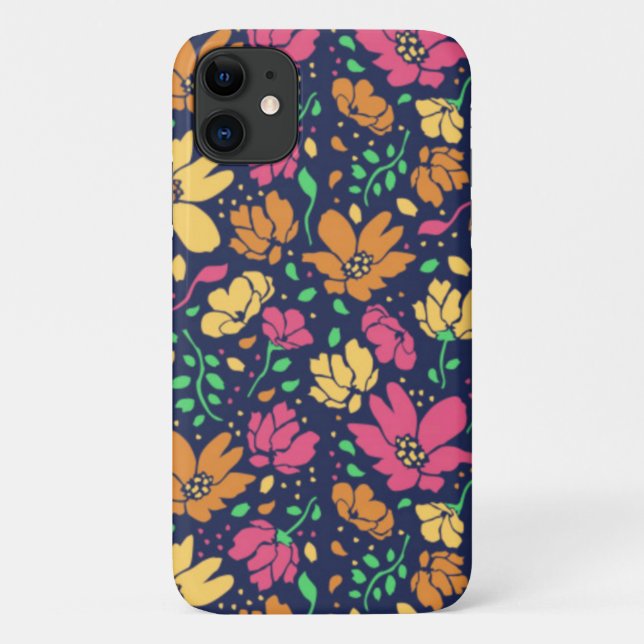 Funda De Case-Mate Para iPhone Floral marina (Reverso)