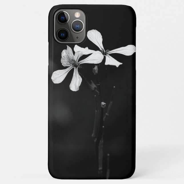 Funda De Case-Mate Para iPhone floral minimalista en blanco y negro (Reverso)