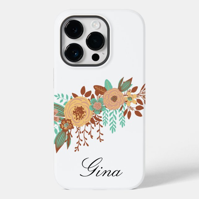 Funda De Case-Mate Para iPhone Floral moderna de Boho (Reverso )