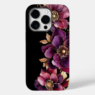 Funda Para iPhone 14 Pro De Case-Mate Floral morada negra