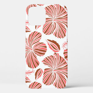 Funda Para iPhone 12 Floral natural tropical hawaiana de colores marron