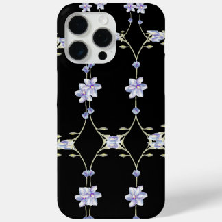 Funda Para iPhone 15 Pro Max Floral negra