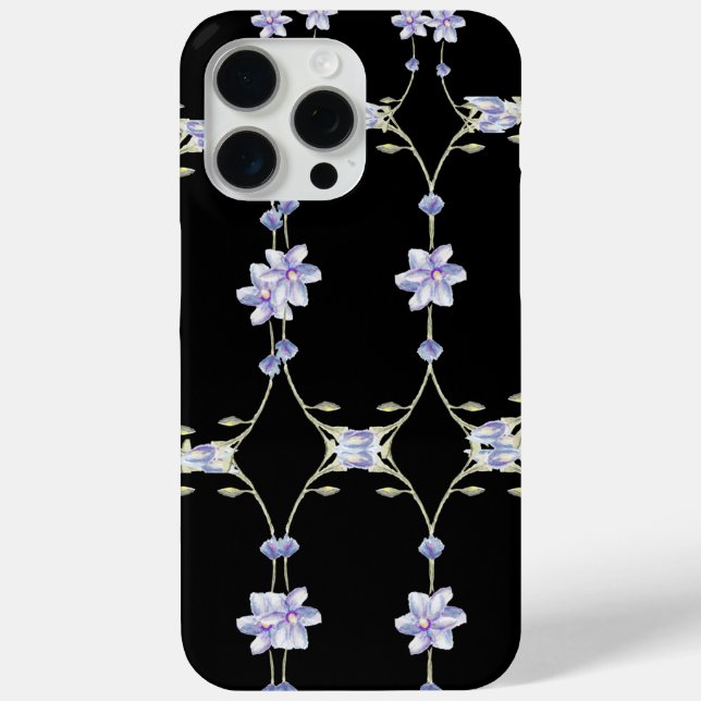 Funda De Case-Mate Para iPhone Floral negra (Reverso )