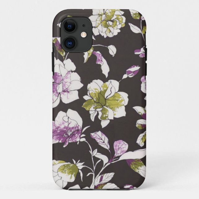 Funda De Case-Mate Para iPhone Floral negro (Reverso)