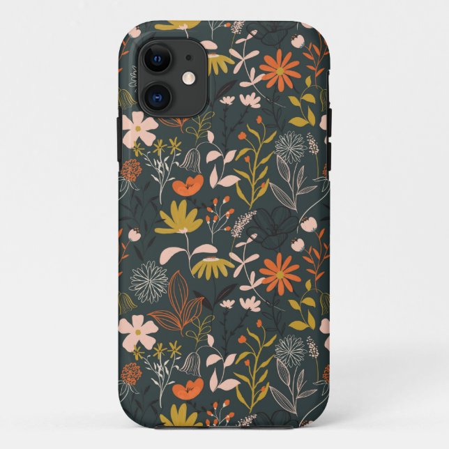 Funda De Case-Mate Para iPhone Floral oscura (Reverso)