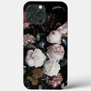 Funda Para iPhone 13 Pro Max Floral oscuro Rosa Delicado floral