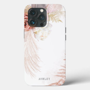 Funda Para iPhone 13 Pro Floral Pampas Grass Boho Terracotta