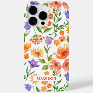 Funda Para iPhone 14 Pro Max De Case-Mate Floral Personalizado Acuarela Moderna Colorida