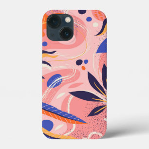 Funda Para iPhone 13 Mini floral plana abstracta
