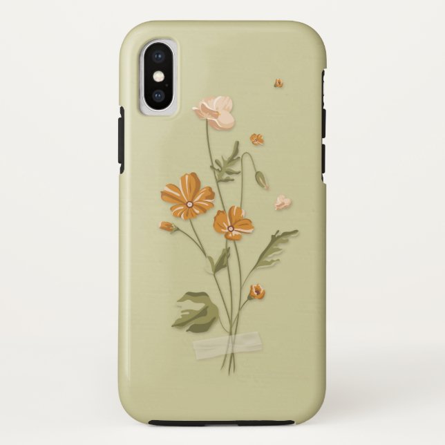 Funda De Case-Mate Para iPhone floral prensado (Reverso)
