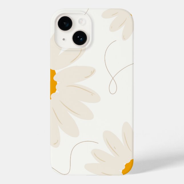 Funda De Case-Mate Para iPhone Floral Retro Daisy Neutral (Reverso )