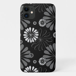 Funda Para iPhone 11 Floral Retro en Blanco y Negro