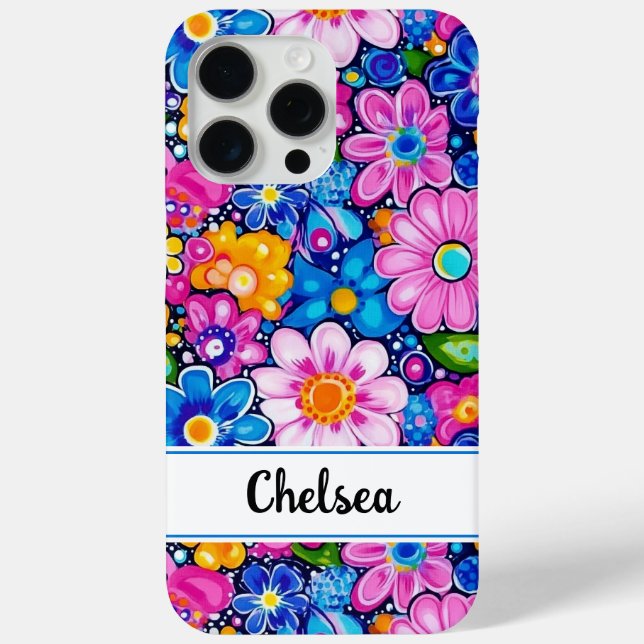 Funda De Case-Mate Para iPhone Floral Retro Groovy Personalizado (Reverso )