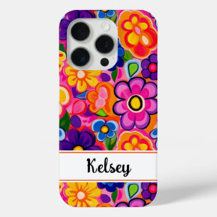 Funda Para iPhone 15 Pro Floral Retro Personalizado Genial