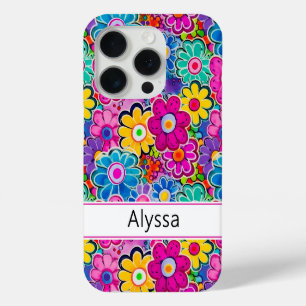 Funda Para iPhone 15 Pro Floral Retro Personalizado Groovy