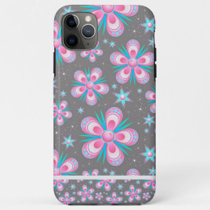 Funda Para iPhone 11 Pro Max Floral rosa con acentos marrones