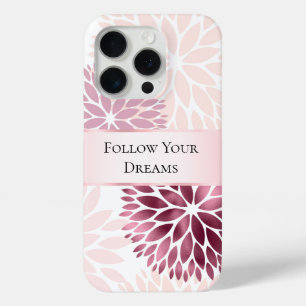 Funda Para iPhone 15 Pro Floral rosa de Moda elegante
