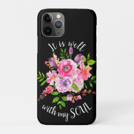 Funda Para iPhone 11 Pro Floral Rosa Inspiradora Está Bien Con Mi Alma