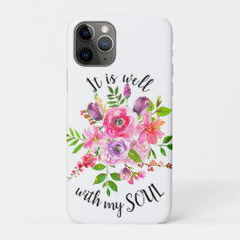 Funda Para iPhone 11 Pro Floral Rosa Inspiradora Está Bien Con Mi Alma