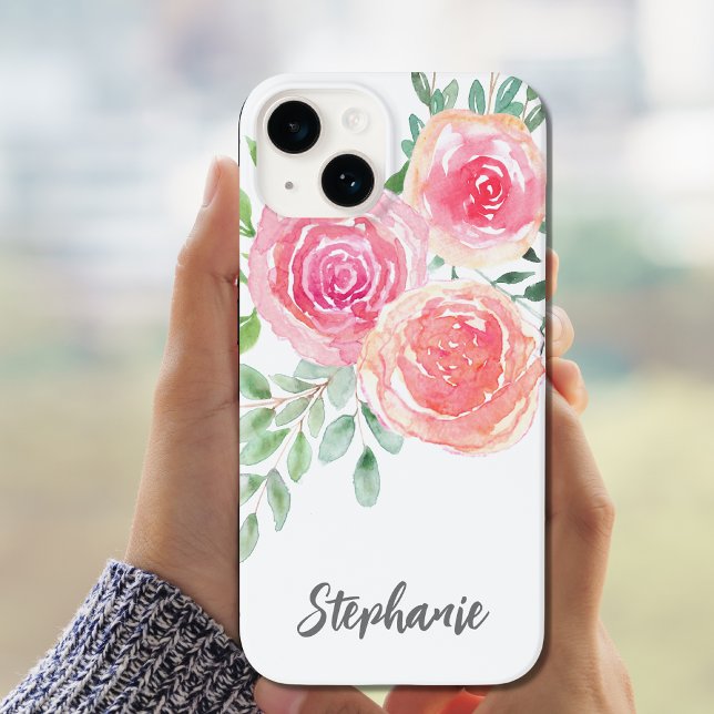 Funda De Case-Mate Para iPhone Floral rosa personalizada (Subido por el creador)