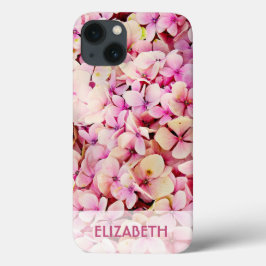 Funda Para iPhone 13 Floral rosa personalizada