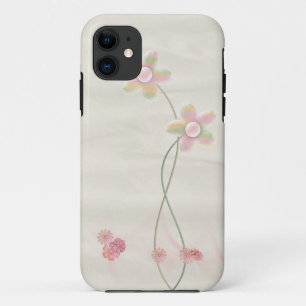 Funda Para iPhone 11 floral rosa sobre seda