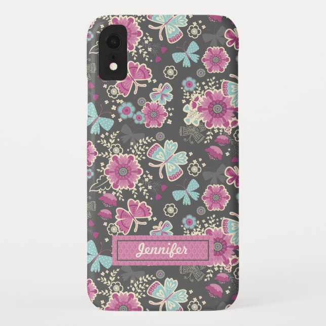 Funda De Case-Mate Para iPhone Floral rosada (Reverso)