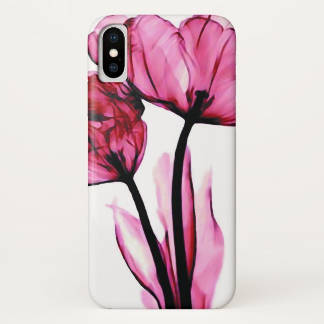 Funda De Case-Mate Para iPhone Floral rosado de la pasión el | (Reverso)