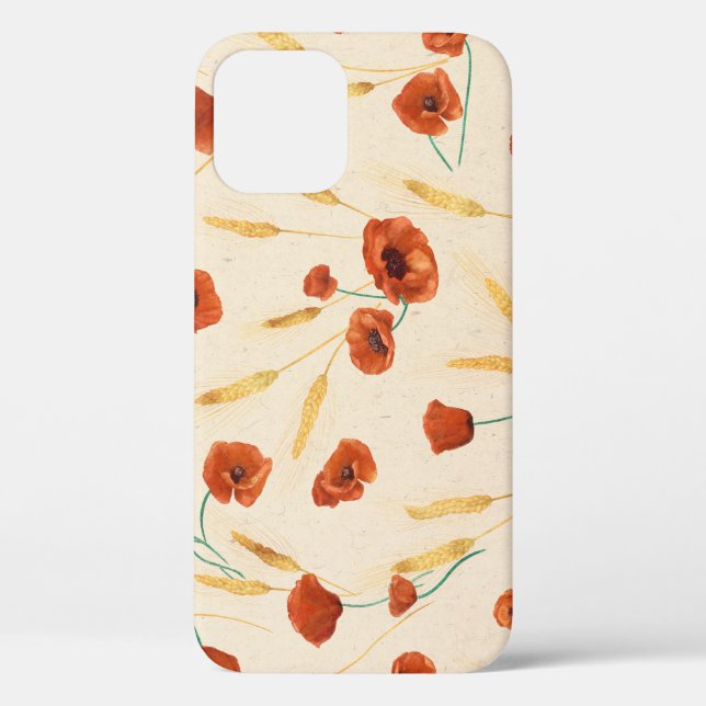 Funda De Case-Mate Para iPhone Floral salvaje: patrón de fondo claro. (Reverso )