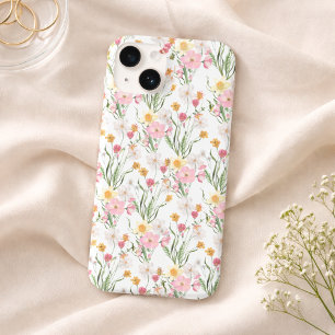 Funda Para iPhone 14 De Case-Mate Floral silvestre de acuarela rosa verde
