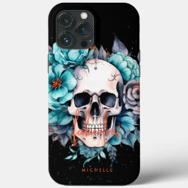 Funda Para iPhone 13 Pro Max Floral Skull Adulto Faboolous Halloween Funda-Mat