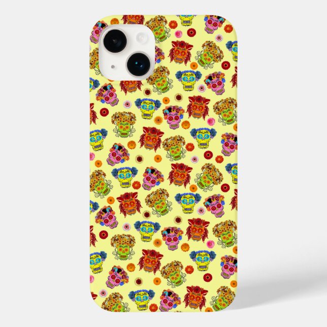 Funda De Case-Mate Para iPhone Floral Sugar Skull (Reverso )