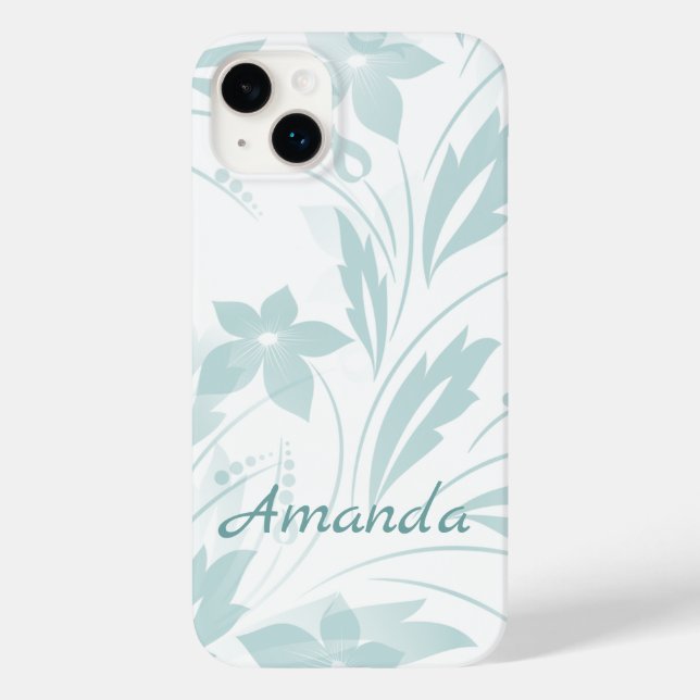 Funda De Case-Mate Para iPhone Floral sutil en el Blues (Reverso )