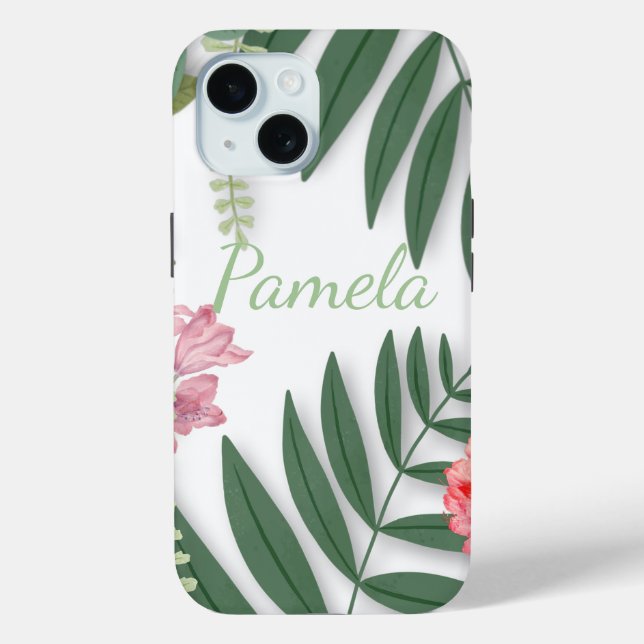 Funda De Case-Mate Para iPhone Floral tropical (Reverso )