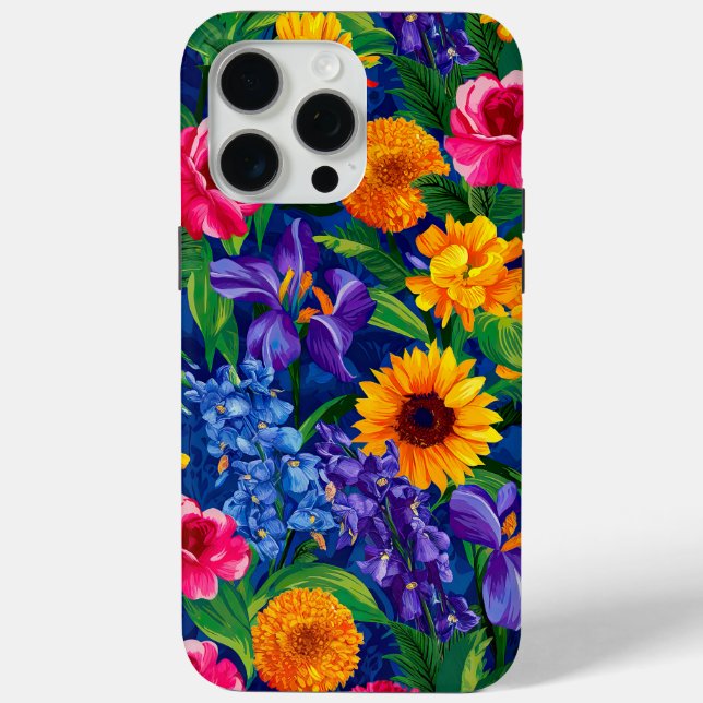 Funda De Case-Mate Para iPhone Floral tropical vibrante (Reverso )