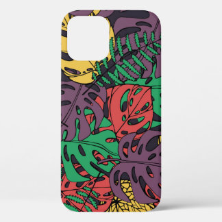 Funda Para iPhone 12 Floral tropical vintage: Diseño de fondo de escrit
