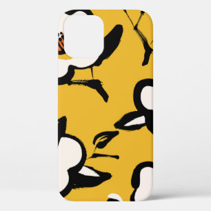 Funda Para iPhone 12 Floral Vintage amarillo patrón con la mano incompl
