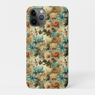 Funda Para iPhone 11 Pro Floral Vintage Calabaza Teal País
