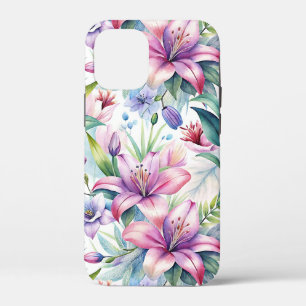 title_seo2 Floral Watercolor Lilies Pink purple