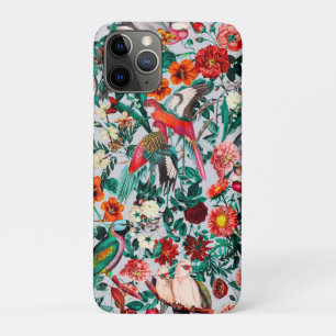FUNDA PARA iPhone 11 PRO FLORAL Y AVES XIV-II
