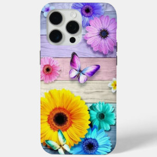 Funda Para iPhone 15 Pro Max Floral y mariposa
