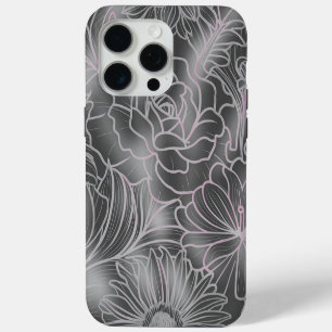 Funda Para iPhone 15 Pro Max Florales modernos lindos y simples con brillo