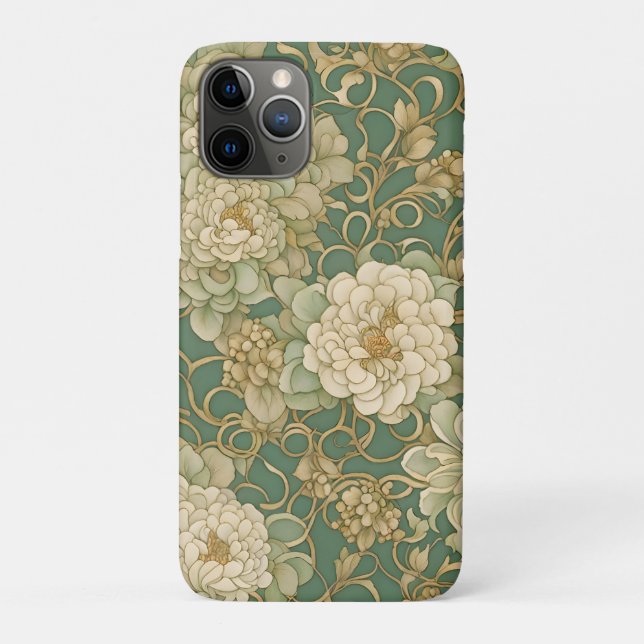 Funda De Case-Mate Para iPhone Florales nostálgicos en hues de época (Reverso)
