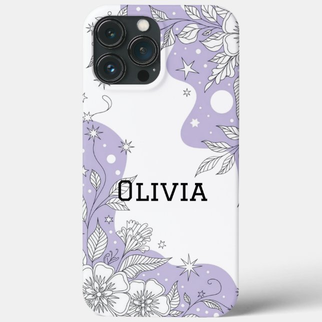 Funda De Case-Mate Para iPhone Florales simples elegantes modernos y lindos para  (Reverso )
