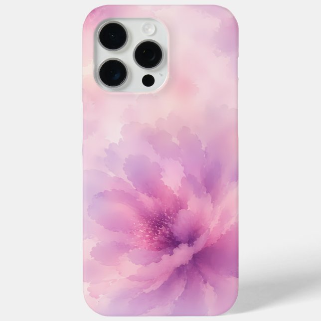 Funda De Case-Mate Para iPhone Florecimiento abstracto de lavanda rosa acuarela (Reverso )